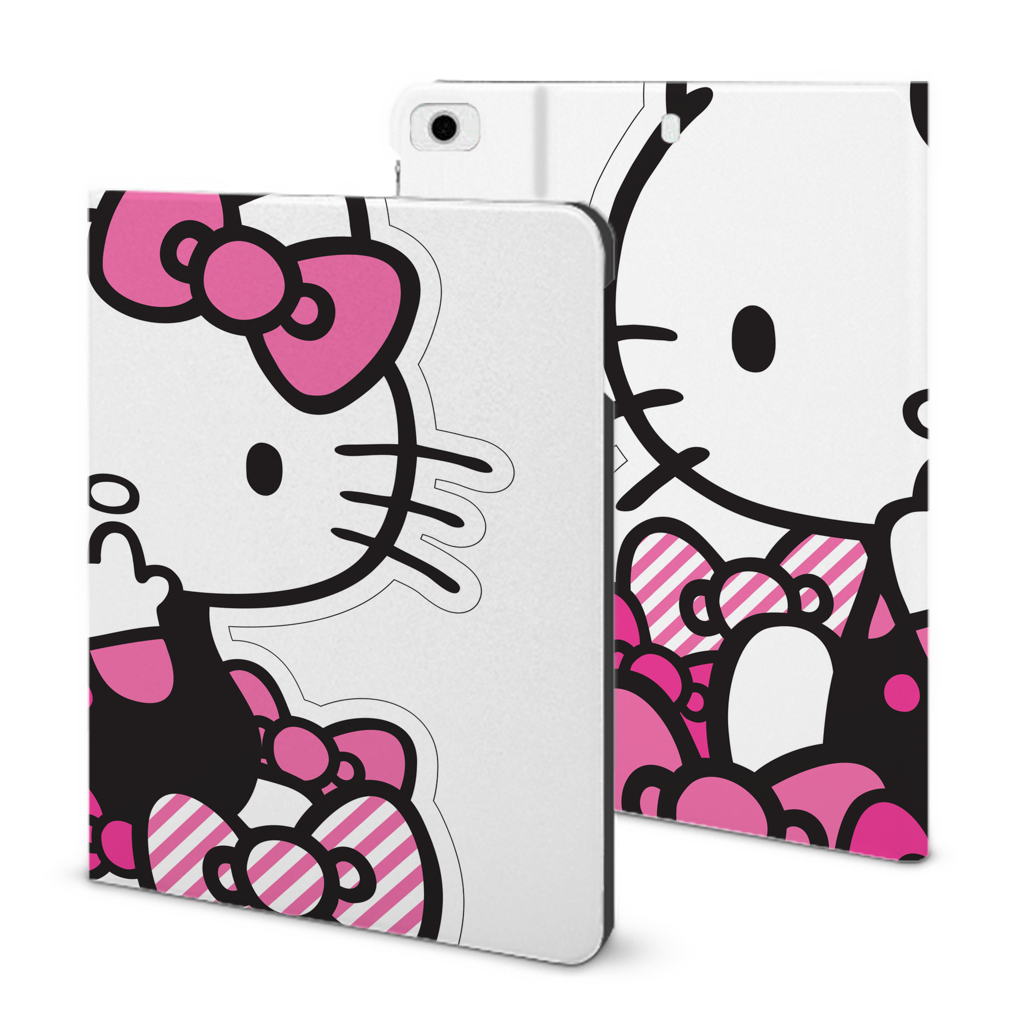 （画像用） Hello Kitty ハローキティ IPad ケース ブック型 PUレザー TPU 耐衝撃 軽量 薄型 ペン収納なし 全面保護 IPad 各モデル対応